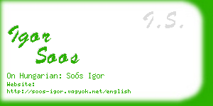 igor soos business card